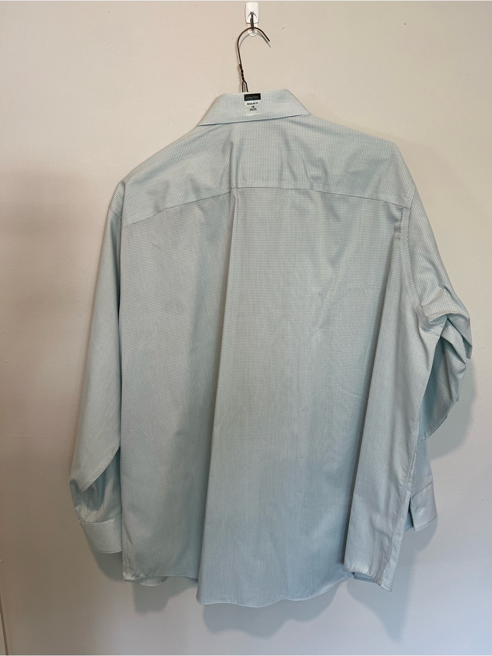 Calvin Klein Men’s Dress Shirt 18 34/35 Green Check Stretch Button Front NWT - Picture 2 of 2